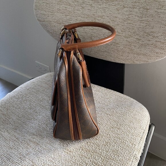 Bally Duo Shade  Brown Leather Handbag bowler bag Vintage EUC - Picture 3 of 11